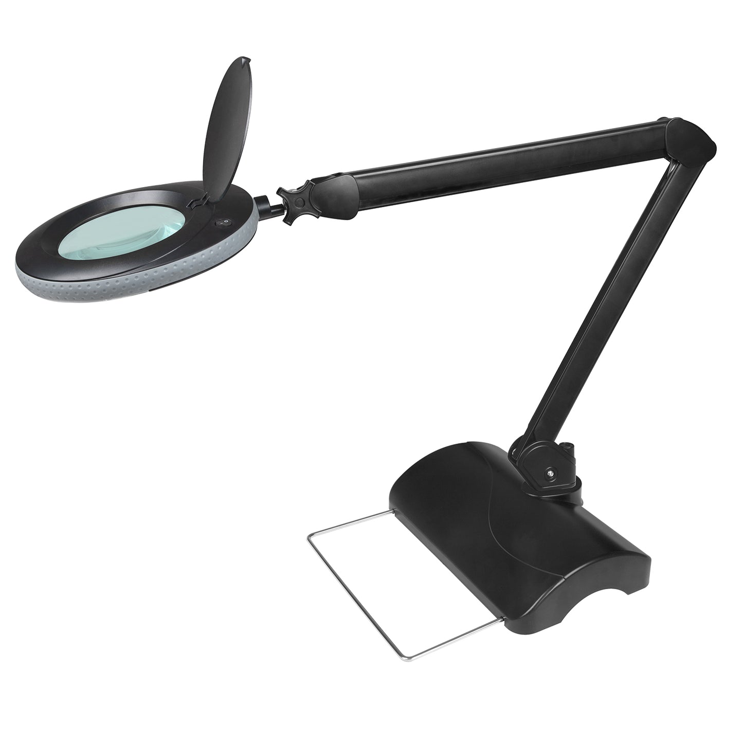 Lumeno 7215SW Lupenleuchte/Arbeitsplatzlampe schwarz mit Tischstativ 5 dpt BWARE